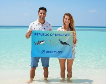 Republic of Maldives Been There Flag | Travel Souvenir | World Travel Flag | Travel Milestone Flag  |  Travel Gift | Adventurer Banner