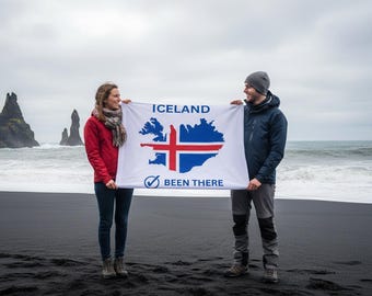 Iceland Been There Flag | Travel Souvenir Flag | World Travel Banner | Travel Milestone Flag  |  Travel Gift | Adventurer Banner