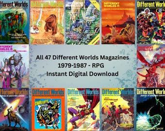 Different Worlds Magazine Collection (All 47 Issues, 1979–1987) | Vintage RPG Digital Download | Chaosium & TSR Archive PDFs