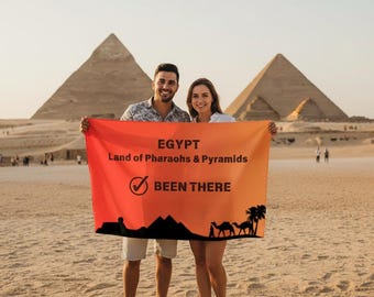 Egypt Been There Flag | Pyramid Decor | World Traveler Gift | Travel Souvenir Flag | World Travel Banner | Travel Milestone Flag 