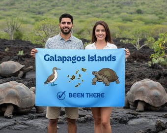 Galapagos Islands Been There Flag | Travel Souvenir Flag | World Travel Banner | Travel Milestone Flag  |  Travel Gift | Adventurer Banner