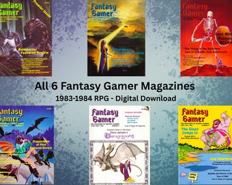 Fantasy Gamer Magazine Collection (All 6 Issues ) | 1983–1984 RPG Digital Download |  RPG History | Vintage Tabletop Magazine Set 