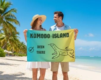 Komodo Island "Been There" Travel Flag  | World Travel Banner | Travel Milestone Flag  |  Travel Gift | Explorer Flag | Adventurer Banner