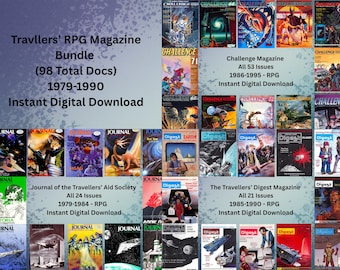 Travellers' RPG Magazine Bundle Collection (98 Total Issues, 1979–1990) | Challenger Magazine | Travellers' Aid Society |  Traveller Digest
