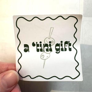 Martini presentetikett klistermärke, lekfull cocktail klistermärke ark