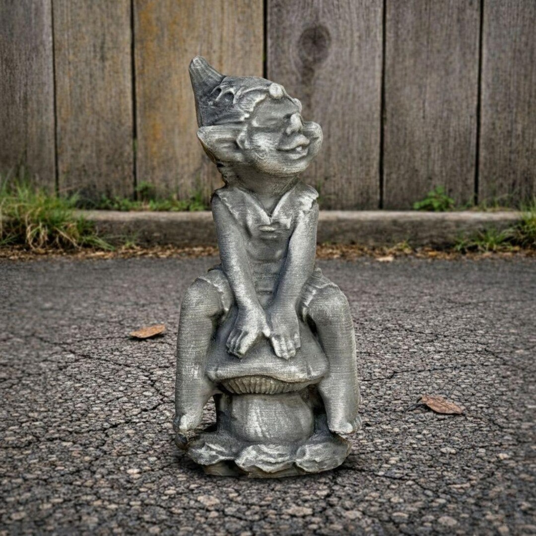 Concrete Elf Statue Garden Elves Cement Gnome Outdoor Garden Gnome ...