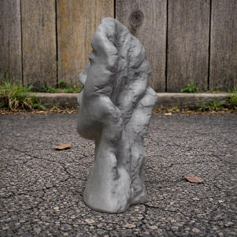 Concrete Abstract Face Garden Statue Stone Art Sculpture Minimalist ...