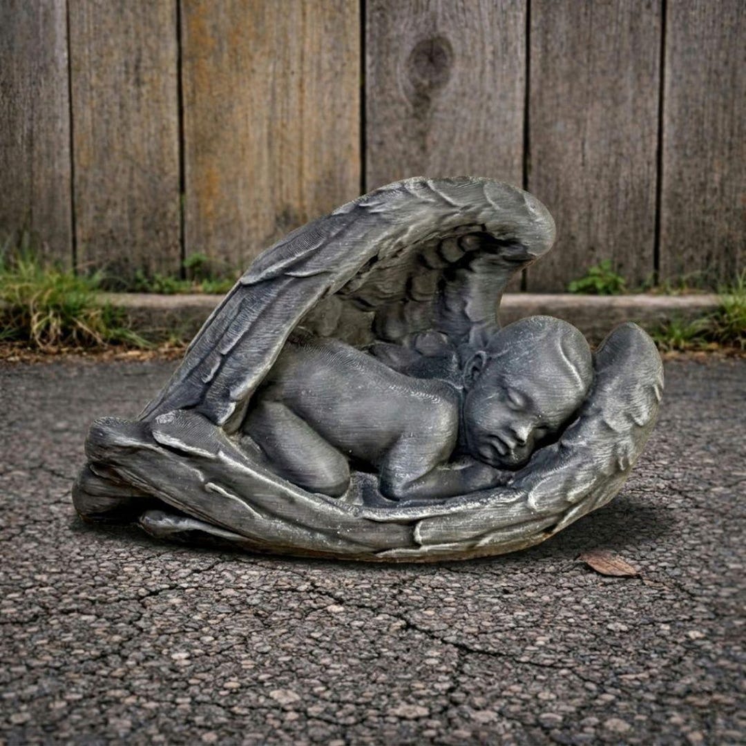 Sleeping Baby Angel Statue Cement Angel Sculpture Concrete Angel Figure ...