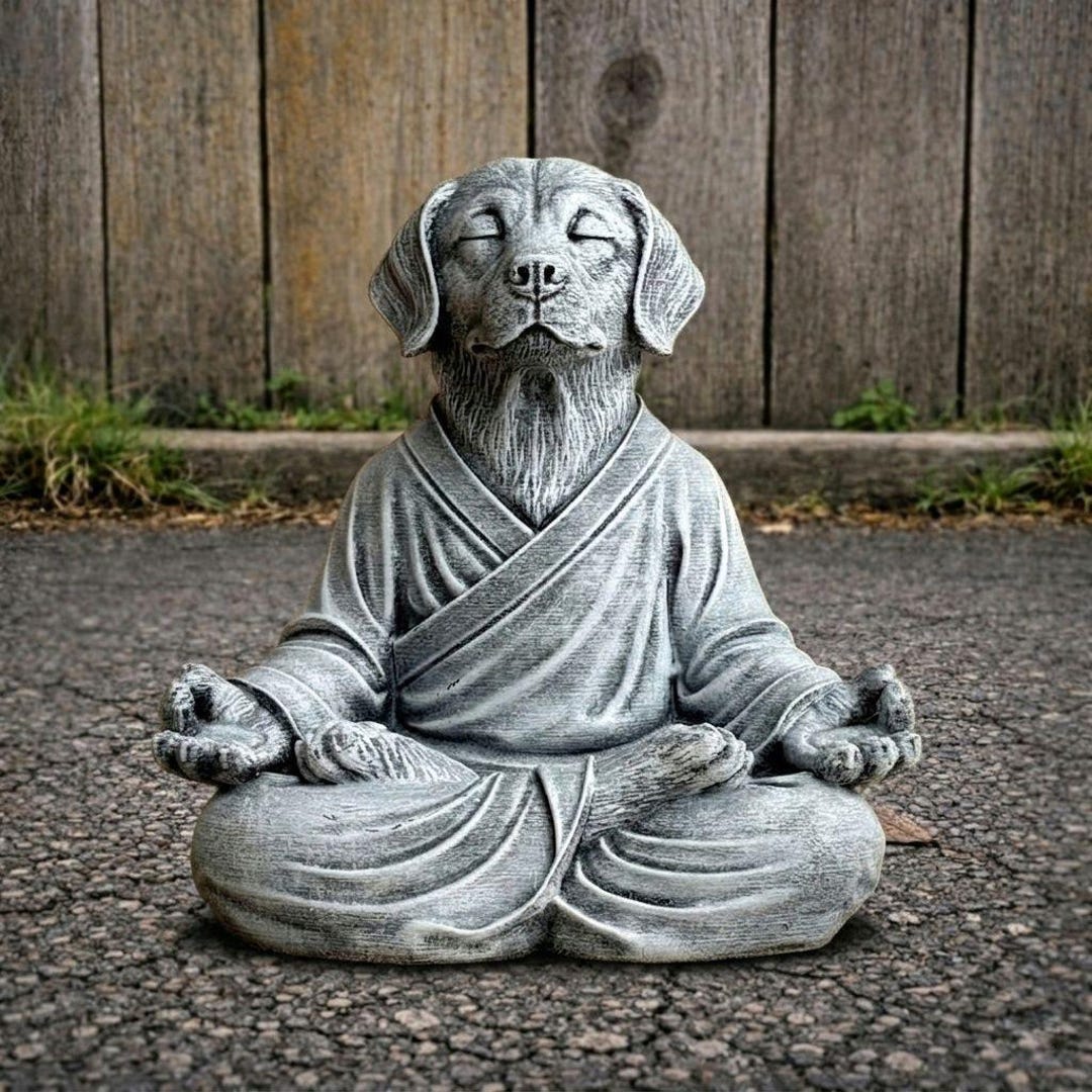 Zen Labrador Meditating Labrador Statue Yoga Dog Garden Sculpture Concrete Labrador ...