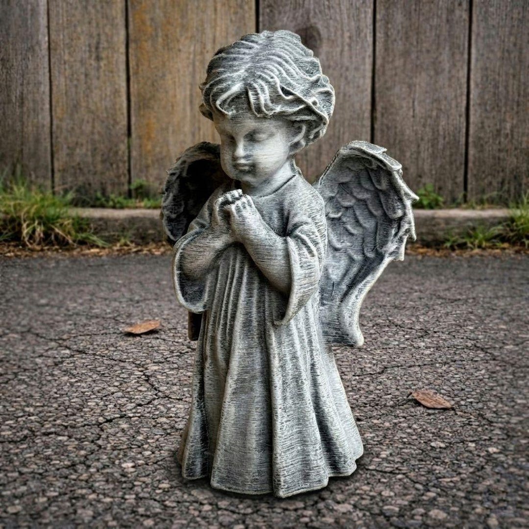 Praying Angel Statue Concrete Cherub Cast Stone Angel Child Sculpture ...