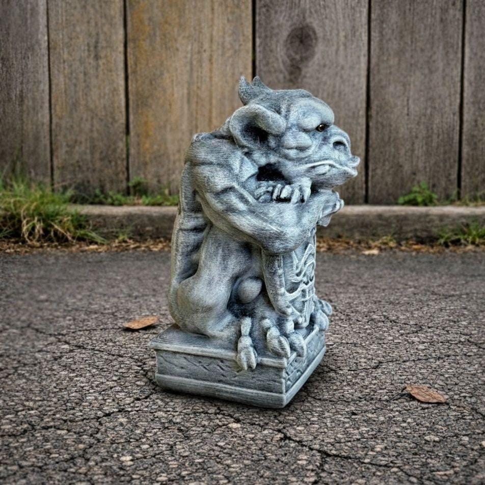 Gothic Gargoyle Statue Concrete Garden Sculpture Demon Guardian Outdoor ...