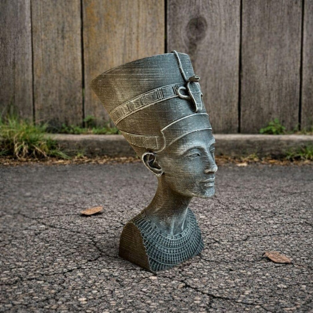 Egyptian Bust Statue Concrete Head Sculpture Ancient Goddess Decor ...