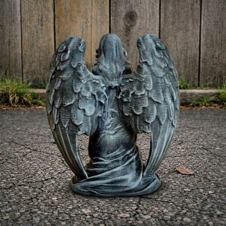 Weeping Angel Sculpture Concrete Angel Garden Statue Gothic Decor ...