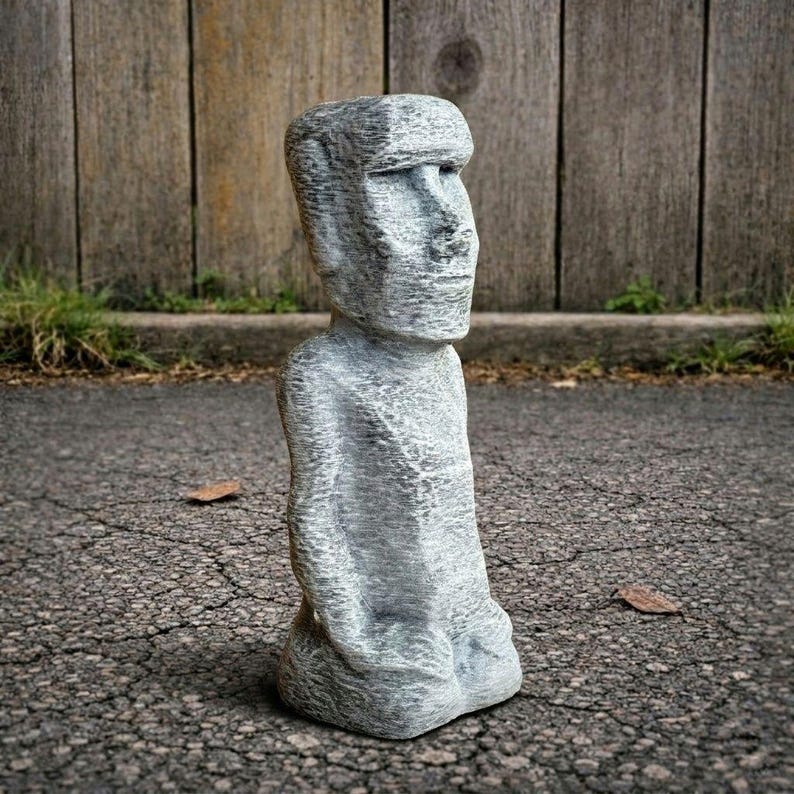 Moai Statue Concrete Easter Island Head Sculpture Stone Garden Decor ...