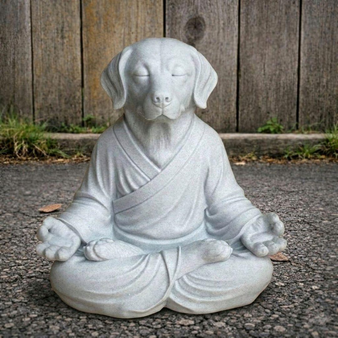 Zen Labrador Labrador Yoga Statue Meditating Dog Sculpture Concrete Labrador Zen ...