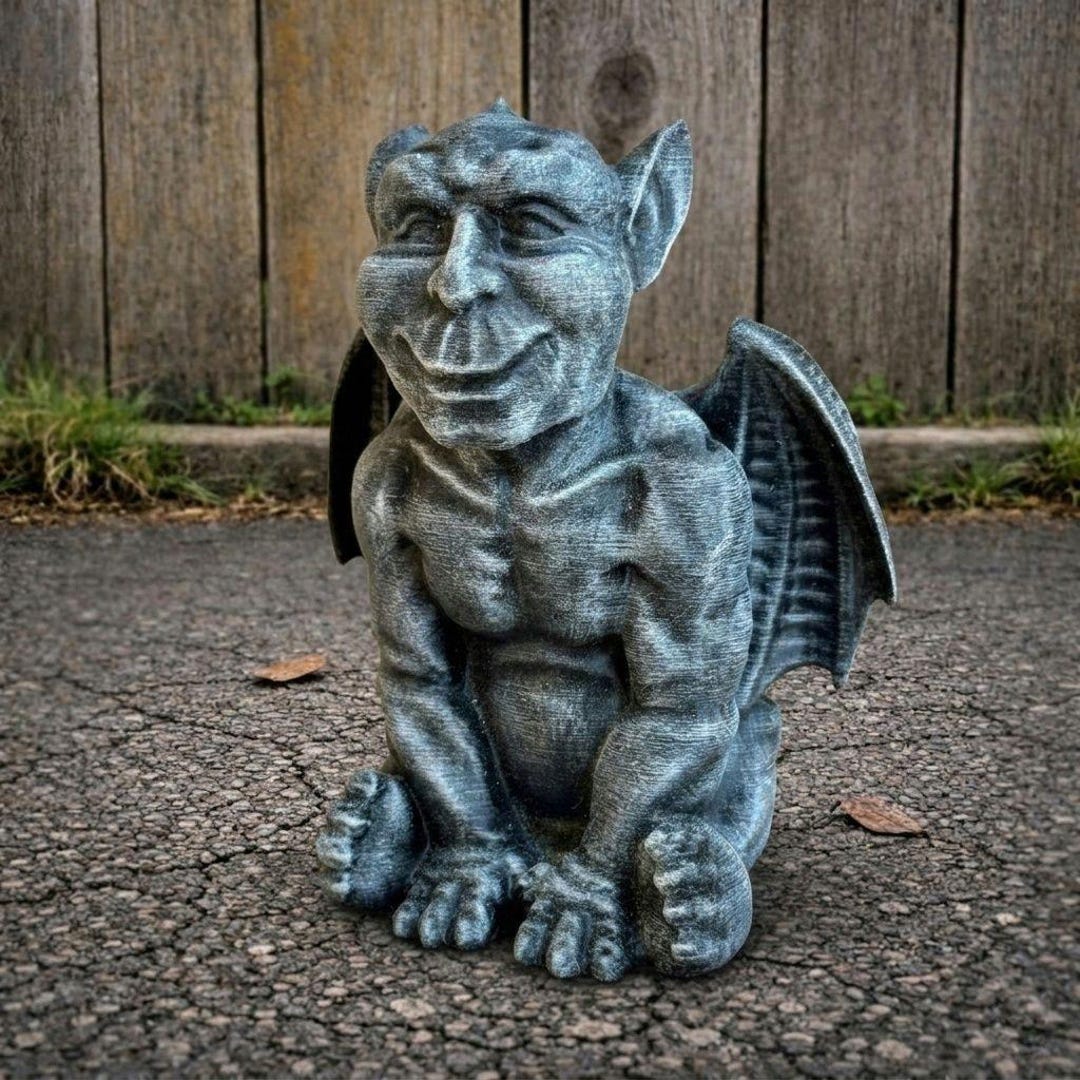 Concrete Gargoyle Statue Demon Sculpture Gothic Garden Decor Outdoor ...