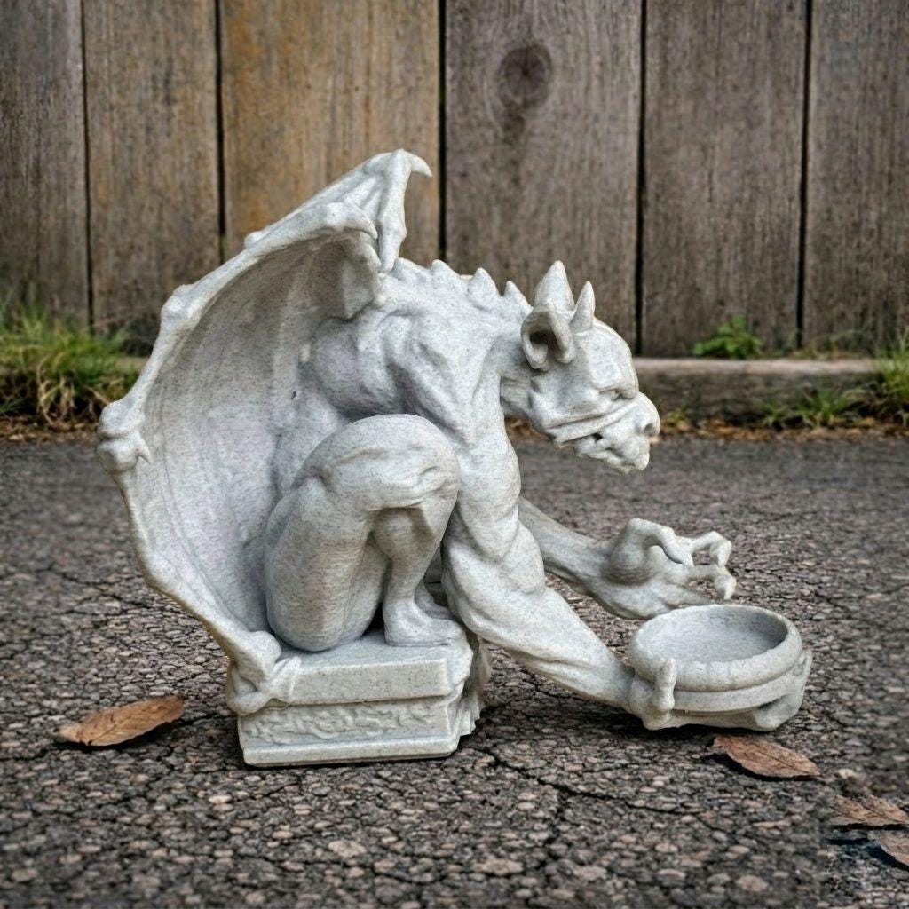 Gargoyle Dragon Concrete Statue Gothic Garden Sculpture Winged Creature ...