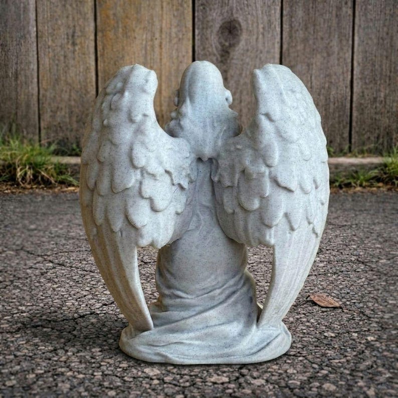 Concrete Angel Garden Statue Weeping Angel Sculpture Gothic Decor ...