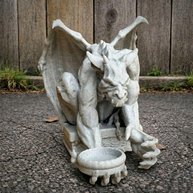 Gargoyle Dragon Concrete Statue Gothic Garden Sculpture Winged Creature ...