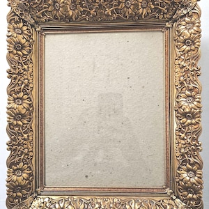 Large Ornate Copper Colored Floral Picture Frame – Vintage Baroque Victorian Wedding Décor, Hollywood Regency Style