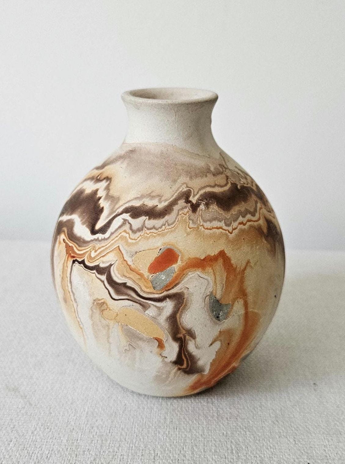 NEMADJI POTTERY made in USA ネマジ アンティーク Vintage Large Nemadji Pottery Vase 12” Tall 10.5” Wide | eBay