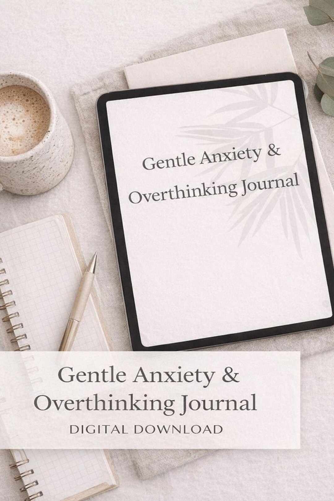 Gentle Anxiety & Overthinking Journal | Mental Health Printable ...