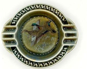 Vintage Ashtray Ireland Ducks Hunting Wade Co. Armagh Porcelain