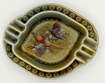 Vintage Ashtray Ireland Pheasants Hunting Wade Co. Armagh Porcelain
