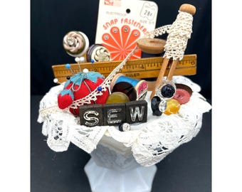 All Vintage Sewing Assemblage Sewing Room Seamstress Gift Decor
