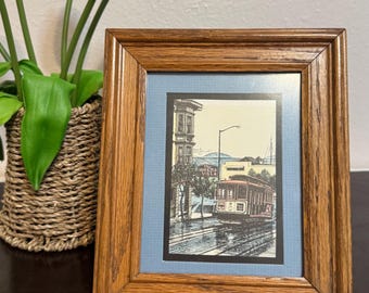 Vintage Mark Monsarrat Signed Screen Print 1991 | San Francisco Cable Car #9 | The Buena Vista | Framed Leonard Creations LA | SF Street Art