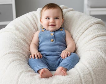 Minimalist Name Embroidered Baby Jumpsuit, Heirloom Knit Suspender Romper, Custom Newborn Announcement Outfit, Gender Neutral Baby Gift