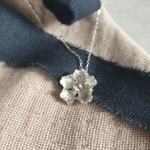 Silver Flower Necklace Handmade Sterling Silver Floral Pendant image 2