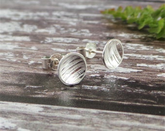 Bark Hammered Sterling Silver Stud Earrings