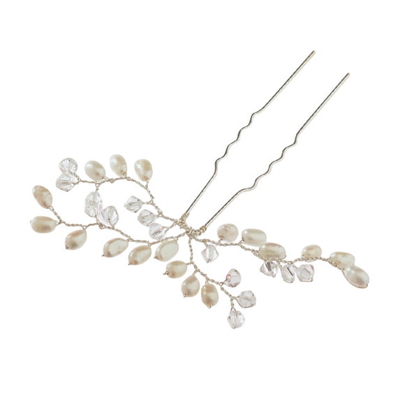 Bud Wedding Hair Pin Pearl Hair Accessories Ivory Pearl Bridal Etsy