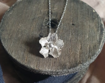 Silver Flower Necklace - Handmade Sterling Silver Floral Pendant