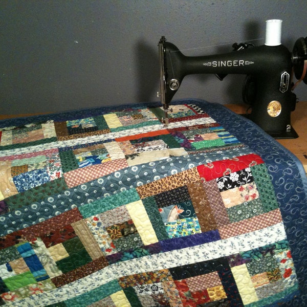 A Bits N Pieces 38" X 38" Scrappy Quilt