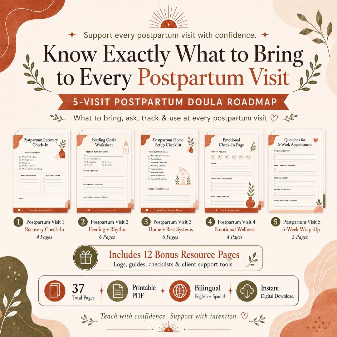 Dula Worksheets.pdf Postpartum Doula Visit Toolkit, 5-visit Client Handouts, New Doula ...