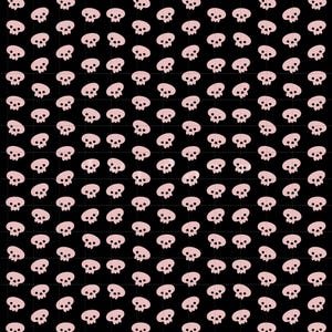 Pastel Goth Pink Skull Digital Paper, Seamless Floral Pattern (3in Sample, Digital Download) image 2