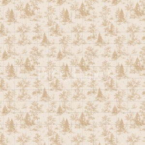 Woodland Toile Seamless Pattern, Neutral Cottagecore Digital Paper (3in Sample, Digital Download) image 2