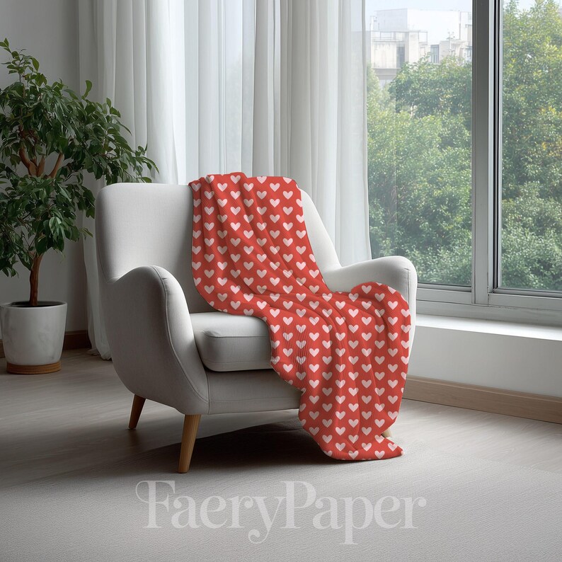 Pink Hearts Digital Paper, Valentine Seamless Pattern (3in Sample, Digital Download) image 5