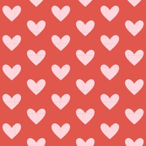 Pink Hearts Digital Paper, Valentine Seamless Pattern (3in Sample, Digital Download) image 1