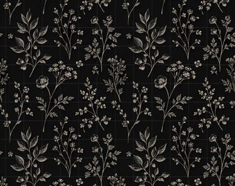 Vintage Botanical Florals Seamless Pattern, Hand-Drawn Digital Paper (3in Sample, Digital Download)