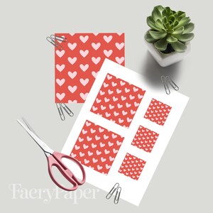 Pink Hearts Digital Paper, Valentine Seamless Pattern (3in Sample, Digital Download) image 3
