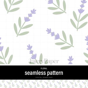 Botanical Seamless Pattern – Lavender Floral Tumbler Wrap PNG Digital Download