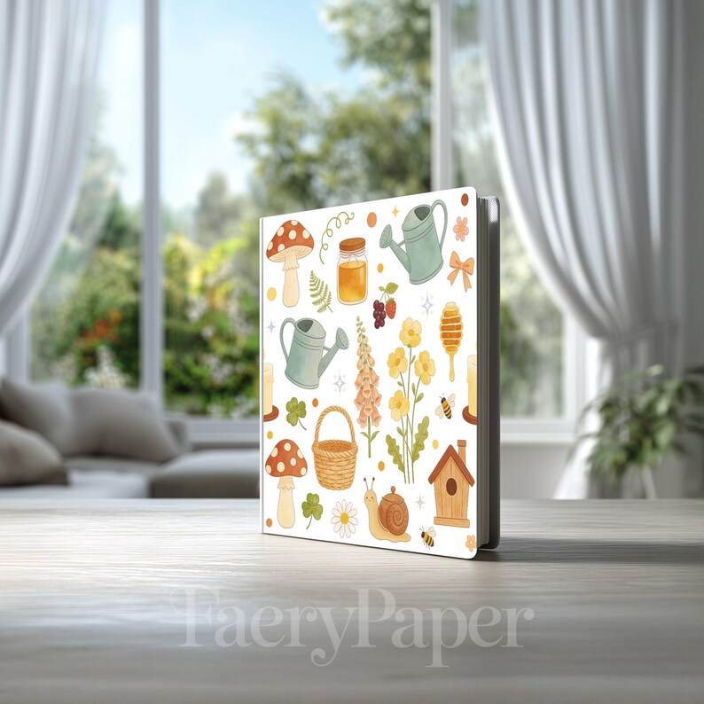 Cottagecore Garden Mushrooms Digital Paper, Cottagecore Cottagecore Garden Mushrooms Scrapbook Paper (3in Sample) image 8