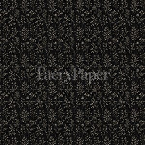 Vintage Botanical Florals Seamless Pattern, Hand-Drawn Digital Paper (3in Sample, Digital Download) image 2