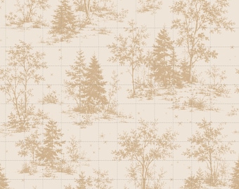 Woodland Toile Seamless Pattern, Neutral Cottagecore Digital Paper (3in Sample, Digital Download)