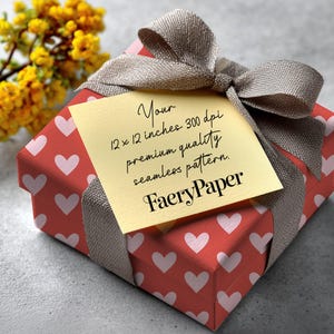 Pink Hearts Digital Paper, Valentine Seamless Pattern (3in Sample, Digital Download) image 10