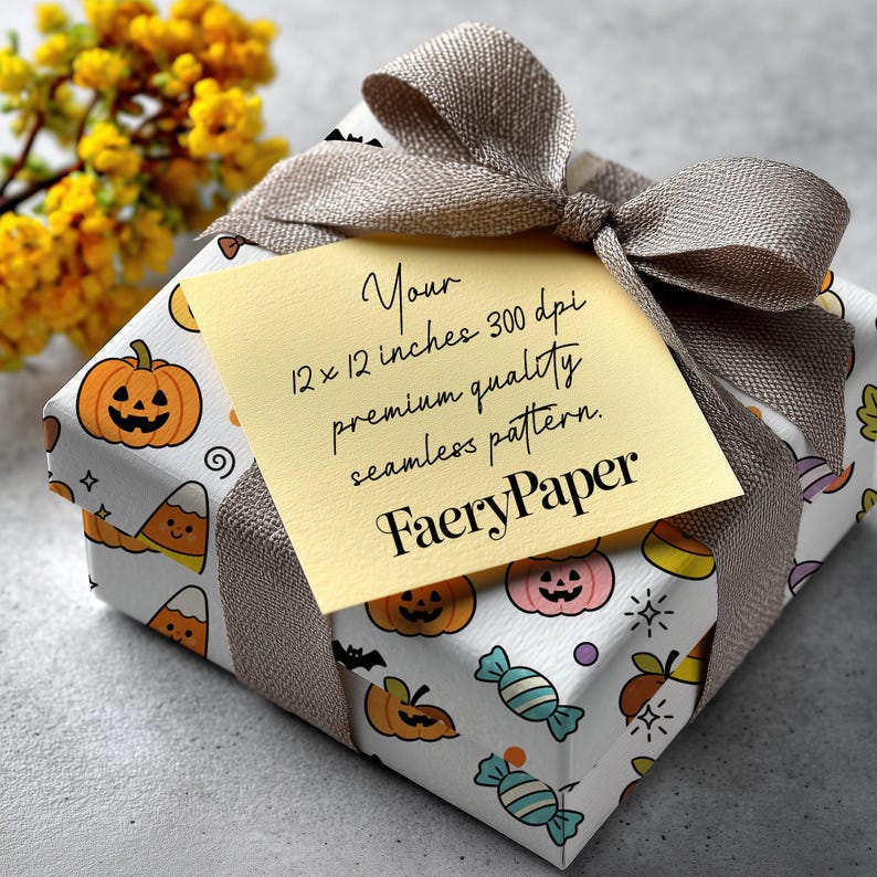 Kawaii Halloween pompoen digitaal papier, Jack-o'-lantern snoep scrapbook (3 stuks in voorbeeld, digitale download) afbeelding 10