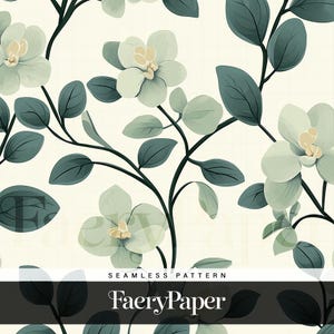 Botanical Orchid Seamless Pattern – Floral Tumbler Wrap PNG Digital Download
